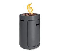 Blumfeldt Crete Poêle à gaz, Puissance calorifique 13 KW, gaz Liquide, Acier Inoxydable, FireView 360°, Housse de Pluie INCL., Pression du gaz : Max.50 mbar, Bouton Rotatif à 2 Positions, Gris foncé
