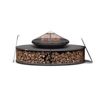 Blumfeldt Brasero extérieur Ebeko – 3-en-1 Barbecue/Table, acier, pare-étincelles+tisonnier, noir