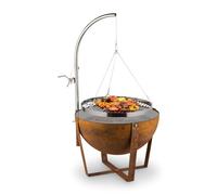 Braséro - Blumfeldt Fire Globe - Ø 60 cm - anneau de grill : Ø 59 cm - Braséro barbecue - Braséro extérieur - Marron