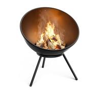 blumfeldt Fireball 66 cm Brasero - Brasero en Acier avec Design 2-en-1 inclinable, Acier de 3 mm d'épaisseur, Base Stable, Grille à Cendres, tisonnier et Housse de Protection Contre la Pluie