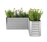 Blumfeldt Flexgrow 160x160x60 cm Carré potager Argent