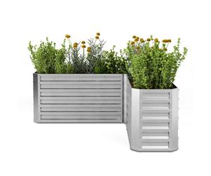 Blumfeldt Flexgrow 160x160x60 cm Carré potager Argent