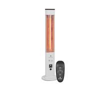 blumfeldt Heat Guru Plus - Radiateur infrarouge In & Out, chauffage d'appoint, 1200 W, minuterie 9 heures, élément chauffant en carbone, 3 niveaux, boîtier en alliage d'aluminium anodisé (Blanc)