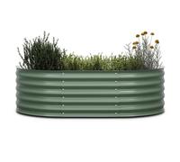 Blumfeldt High Grow Extended Jardinière Surélevée, 300L en Acier Galvalume Résistant à la Rouille & Gel, Design Semi-Circulaire 150x60x43cm, Montage Facile - Jardiniere Exterieur pour Fleurs & Légumes