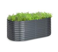 blumfeldt High Grow Straight - Potager surélevé, matériau: Acier galvanisé; Ø 0,6 mm, antirouille, 4 Barres de Protection en Aluminium 200 x 80 x 100 cm, Gris