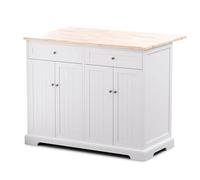 blumfeldt Îlot de Cuisine ETSU - Plan de Travail Extensible, 2 Tiroirs & 4 Portes, Design Intemporel, Rangement Organisé, Polyvalent pour Petites Cuisines, 106,5x49,5x89cm