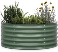 Blumfeldt Jardinière Demi-Cercle 200L, Acier Galvalume Antirouille & Gel, Design Ergonomique 43cm, Montage Facile – Pour Fleurs & Légumes