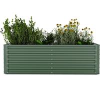 Blumfeldt Jardinière rurélevée High Grow Straight, 1200 L en acier Galvalume anti rouille, Design ergonomique & montage facile, Structure ouverte pour fleurs, herbes & légumes