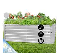 blumfeldt Jardiniere sur Pieds, Espace Potager sur Pied Jardinage Extérieur, Potager Surélevé en Hauteur, Sureleve Exterieur Jardin et Balcon, Bac Pied en Acier, 1200L, 2m