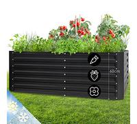 blumfeldt Jardiniere sur Pieds, Espace Potager sur Pied Jardinage Extérieur, Potager Surélevé en Hauteur, Sureleve Exterieur Jardin et Balcon, Bac Pied en Acier, 1200L, 2m