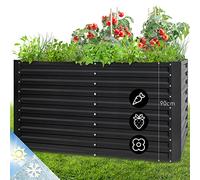 blumfeldt Jardiniere sur Pieds, Espace Potager sur Pied Jardinage Extérieur, Potager Surélevé en Hauteur, Sureleve Exterieur Jardin et Balcon, Bac Pied en Acier, 1800L, 2 m
