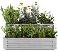 Blumfeldt Jardinière Surélevée à 2 Niveaux, 405L en Acier Galvalume Résistant à la Corrosion, 120x90 cm, Drainage Optimal & Montage Facile, Idéal pour Légumes & Herbes