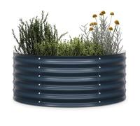 blumfeldt Jardinière Surélevée High Grow Demi-Cercle, 200L en Acier Galvalume Antirouille & Gel, Design Ergonomique 43cm, Montage Facile - pour Fleurs & Légumes