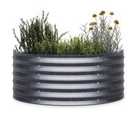 blumfeldt Jardinière Surélevée High Grow Demi-Cercle, 200L en Acier Galvalume Antirouille & Gel, Design Ergonomique 43cm, Montage Facile - pour Fleurs & Légumes