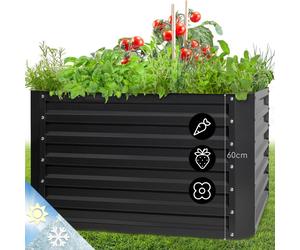 Blumfeldt Jardinieres Exterieur Surélevées, Pot de Fleur Exterieur pour les Fleurs, Herbes, Fruits, Légumes, Bac Jardiniere Balcon, Potager sur Pied, Acier Ultra Solide, 600L, 100 x 60 x 100cm, Beige
