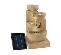 Blumfeldt Korinth - Fontaine de Jardin, Jeu d'eau à 3 étages, Fonctionnement Solaire, Pompe de Circulation, Intérieur ou en extérieur, 4 étages avec Cascades, Jusqu'à 250 l/h d'eau, Effet Pierre