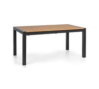 blumfeldt Menorca Expand - Table de Jardin, Extensible, Imitation Aluminium/Bois synthétique, revêtement par Poudre, Pieds réglables, Surface de Table Max. : 213 x 95 cm, Clair/Teck