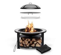 Blumfeldt Brasero extérieur Merano Circolo – 3 en 1 (brasero, barbecue, table) Ø87 cm, acier robuste
