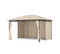 Blumfeldt Tonnelle Mondo 3x4 – Cadre acier, rideaux, résistante aux intempéries, beige
