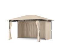 Blumfeldt Tonnelle Mondo 3x4 – Cadre acier, rideaux, résistante aux intempéries, beige