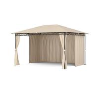 blumfeldt Mondo Tonnelle 3x4 - Cadre Acier, avec Rideaux, Résistant aux Intempéries, Tonnelle de Jardin, Facile à Assembler, Beige