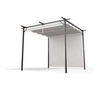 Blumfeldt Pergola Pantheon Robust 3x3 m acier thermolaqué toit polyester volets latéraux Beige