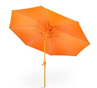 Blumfeldt Parasol de Jardin Exterieur et Balcon, Panneaux Solaires, Lumières LED, Protection UV, Etanche, Grand Parasol Deporte Réglables Hauteur et Angle, Parasols Exterieur Jardin, Avec ou Sans Pied