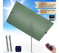 Blumfeldt Parasol Flex Garden Intelligent, Parasol de Jardin Exterieur et Balcon, Panneaux Solaires, Lumières LED, Protection UV, Etanche, Parasol Deporte Réglables Hauteur, Angle - Base Non Incluse