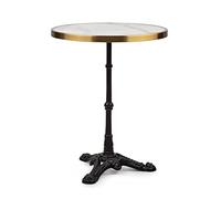 Blumfeldt Table bistrot Patras Lux – Art nouveau, plateau marbre Ø57,5 cm, H72 cm, base fonte
