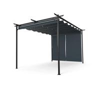 blumfeldt Pergola 3x4 m, Pergola 4x3 avec Toit en Polyester Résistant & Stores Latéraux, Armature en Acier Thermolaqué, Montage Facile, Utilisable Toute l'Année