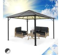 Blumfeldt Pergola Aluminium Polycarbonate 3x4m, Pergola Terrasse, Toit Rigide en Polycarbonate, Pergola en Verre Translucide et Eclairage LED Réglables, Structure Alu, Pergola 3x4, Tonnelle de Jardin