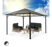 Blumfeldt Pergola imperméable avec toit en polycarbonate, pergola 3 x 4, tonnelle en métal et aluminium, pergola de jardin anti-UV, rideau de jardin avec verre translucide, lumières LED dimmables