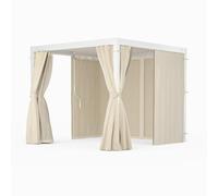 blumfeldt Pergola LuminaHaven 3x3 m - Aluminium Pergola Jardin Extérieur, Toit Réglable, Rideaux & Moustiquaires, Protection UV, Résistant aux Intempéries, Blanc