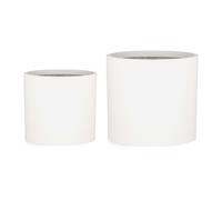 Fox & Fern Pot de Fleur Interieur et Extérieur, Jardinieres Exterieur, Pot Plante Résistant UV et Gel avec Bouchon de Drainage, Fiberstone, Jardiniere, Pot de Fleur Exterieur Grande Taille, Lot de 2
