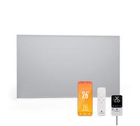 Blumfeldt radiateur infrarouge mural 600 W – thermostat externe, IP44, télécommande & appli, efficacité énergétique 95%, pour salle de bain, aluminium, verrouillage parental, 10-15 m²