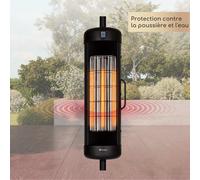 Blumfeldt Chauffage radiant infrarouge 2000 W IP54 pour terrasse - fixation au parasol, sans CO2