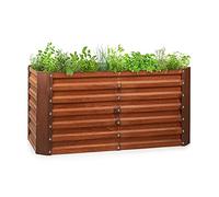 blumfeldt Rust Grow - Potager de Jardin surélevé, tôle d'acier galvanisé, épaisseur du matériau : 0,6 mm, Montage Facile, Finition Rouille, 120 x 60 x 60 cm (LxHxP) - Rouille