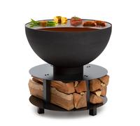 Blumfeldt Brasero Exterieur pour le Jardin, Brasero Plancha Portable avec Grille de BBQ, Bol en Acier, Brasero Barbecue avec Foyer pour le Camping, Brûleur à Bois, Ultra Solide, 60 x 56 x 60 cm