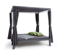 blumfeldt Senator Lounge - Bain de Soleil Double avec Toit, Pavillon Lounge, 188 x 208 x 205 cm, Rembourrage Confortable, Rideaux Occultants, Imperméable, Cadre en Acier, Max. 350 kg, Gris