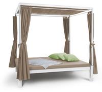 BLUMFELDT Senator Lounge - Double chaise longue de jardin, 188 x 208 x 205 cm, rembourrage 8 cm, rideaux opaques, étanche, toit ouvrant, max. 350 kg - taupe