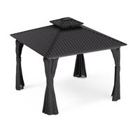 Blumfeldt ShadeFortress Pavillon 3x3 m toit en acier galvanisé protège du soleil, de la pluie et du vent