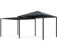 Blumfeldt ShadeMax Tonnelle 3x6 - Armature Métallique, Toit Polyester UV30+, Extensible 295-560 cm, Tonnelle de Jardin Extérieur, Gris Foncé