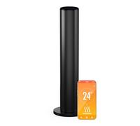 blumfeldt SmartFlow Tower 700 W Radiateur Infrarouge - Chauffage 360°, WiFi & contrôle par appli, Thermostat, Verrouillage Parental, minuterie programmable, IP44, Noir, pour Les pièces de 7-14m²