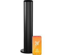 Blumfeldt SmartFlow Tower 700 W Radiateur infrarouge – chauffage 360°, WiFi & contrôle par appli, thermostat, verrouillage parental, minuterie programmable, IP44, noir, pour les pièces de 7-14m²