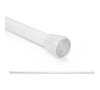 Blumfeldt Tringle Rideau Sans Percage, Barre de Douche pour Rideaux, Tringle Rideau Extensible pour Salle de Bain, Télescopique, Réglable et Extensible, Barre de Douche Extensible à Ressort Blanc