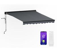blumfeldt Store Banne Demi Cassette – Store Motorisé avec Appli & Télécommande, Aluminium, Protection UV 30+, Marquise Aluminium, Montage Mural Facile, 295x250 cm