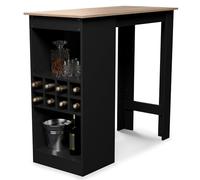 blumfeldt Table Haute de Bar 110 cm, Table Mange Debout de Cuisine, 3 Etagères Réglables, Revêtement en Mélaminé, Facile à Assembler, Ilot de Cuisine, Tables de Bar pour la Maison, Mange-Debout