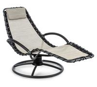 blumfeldt The Chiller - Chaise Longue à Bascule, Construction Stable, Anti-basculement, Surface de Couchage aérée, Facile d'entretien, Résistant aux intempéries en PVC, Ergonomique, Beige