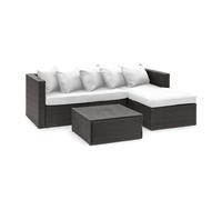 Blumfeldt Canapé d'extérieur Theia Lounge 4 pers, 5 coussins, polyrotin, gris/taupe, rembourrage 10cm
