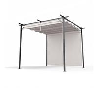 Blumfeldt Tonnelle 3x3m, Tonnelle de Jardin Extérieur avec Toit en Polyester Résistant, Armature en Acier Thermolaqué, Stores Latéraux Réglables, Montage Facile, Utilisable Toute l'Année